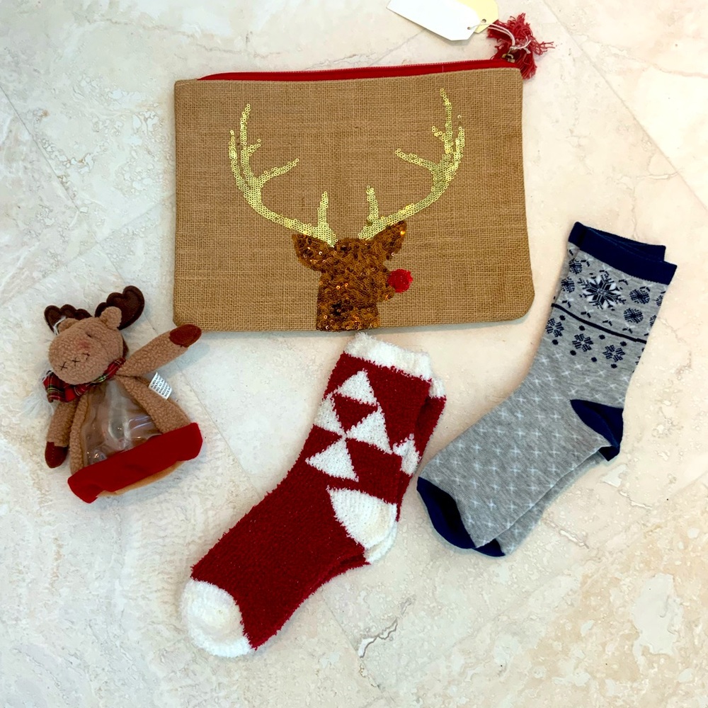 Mud Pie Christmas zip bag & bundle NWT - Picture 2 of 12
